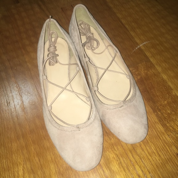 J Crew Suede lace-up ballet flats - Picture 2 of 8